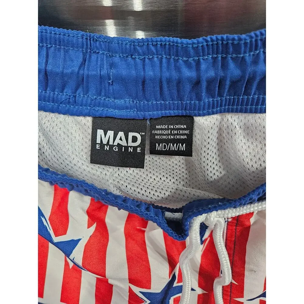 5/$20 Patriotic Swim Trunks - Mad Engine - M